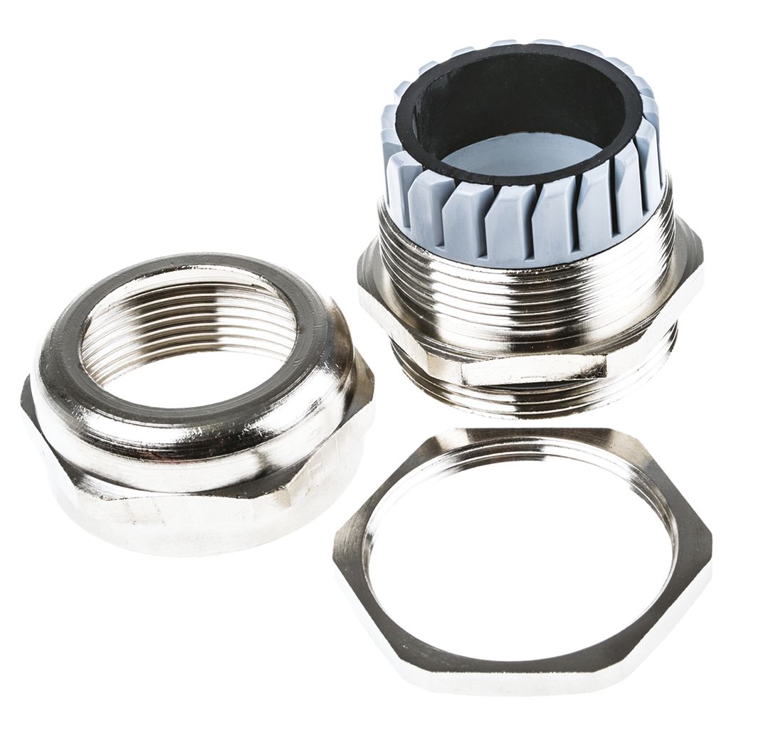 SIB SIB-TEC Series Metallic Nickel Plated Brass Cable Gland, PG29 Thread, 16mm min., 26mm max., IP68