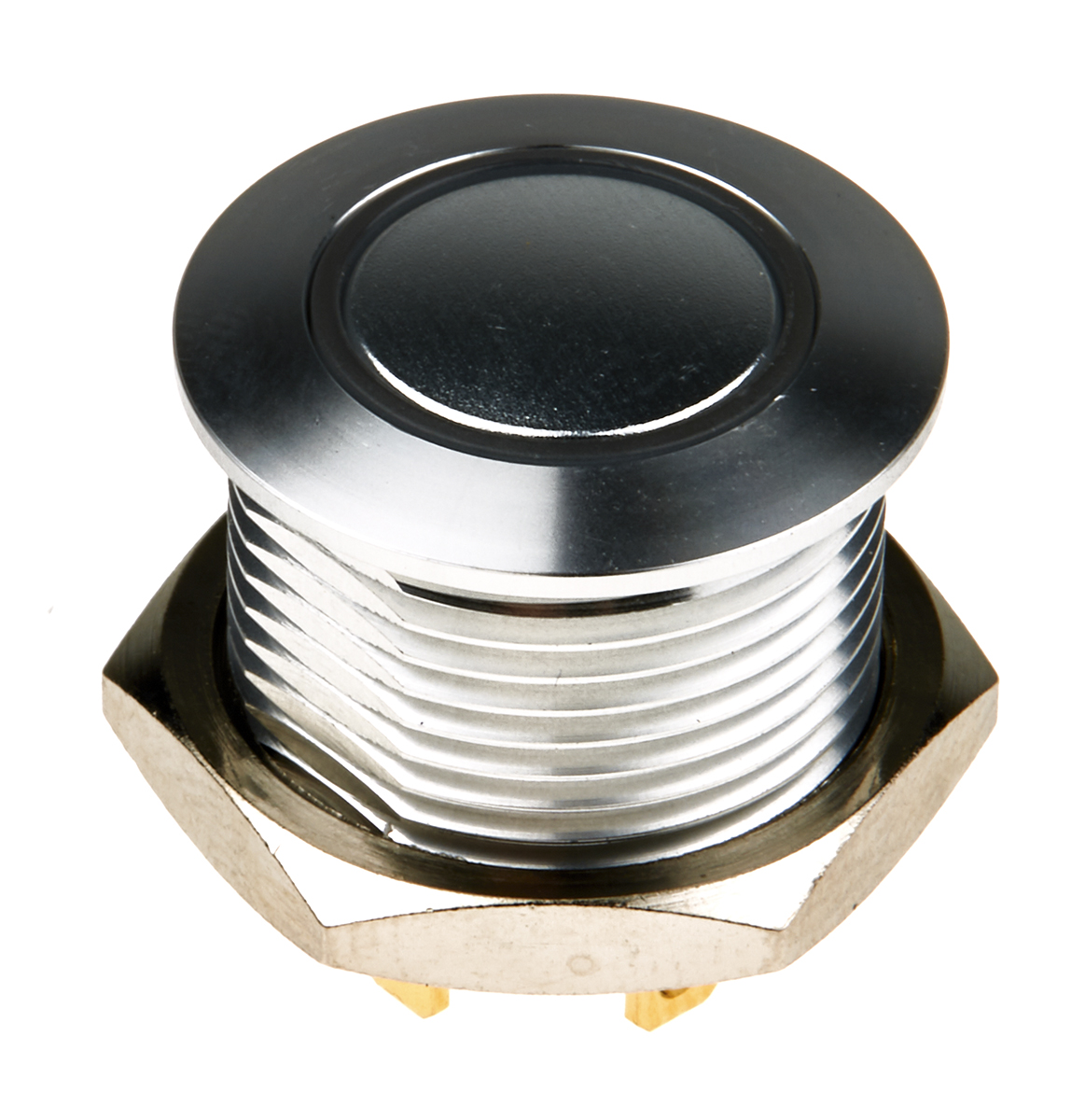 KNITTER-SWITCH Illuminated Push Button Switch, Momentary, Panel Mount, 16mm Cutout, SPST, Green LED, 36V dc, IP67