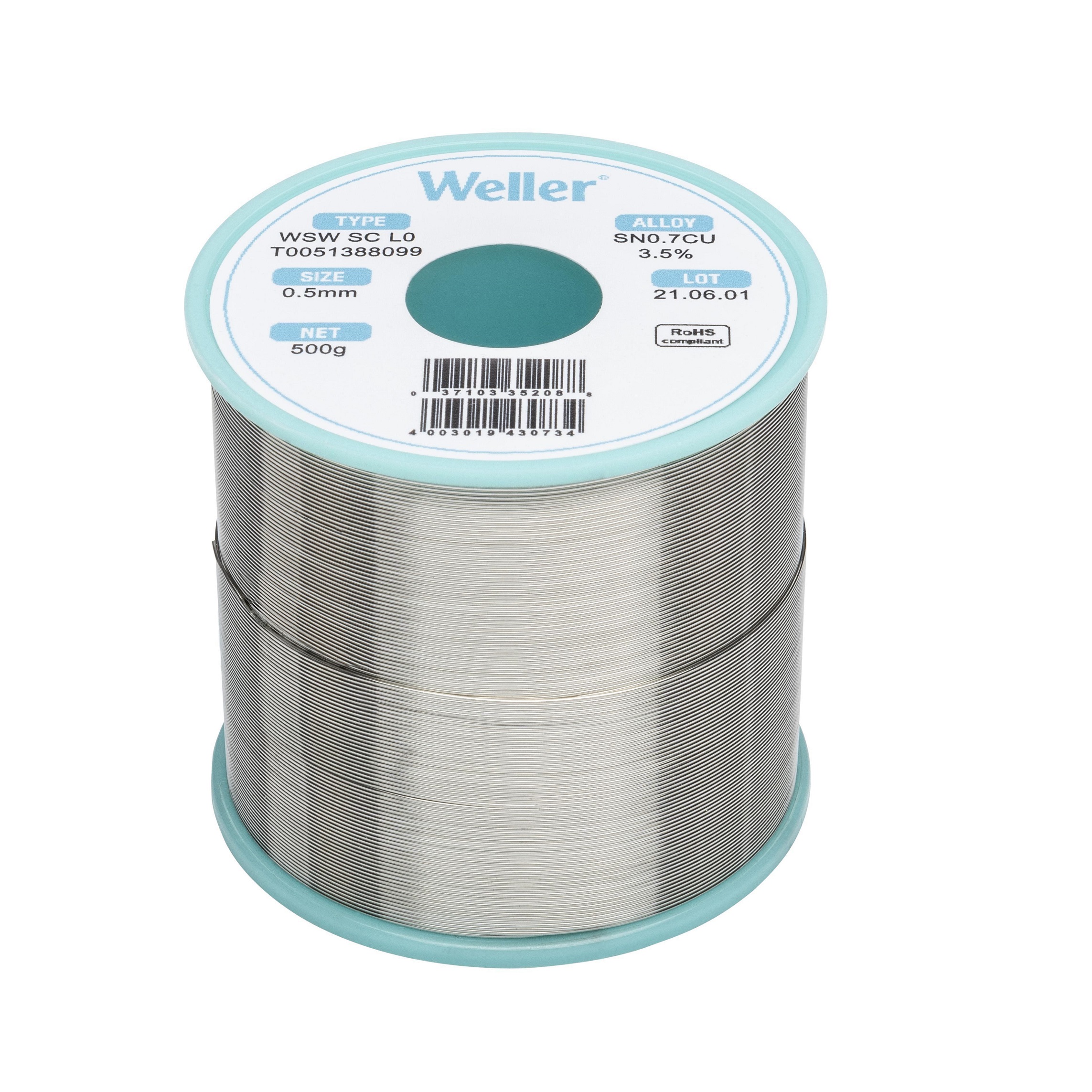 Weller Wire, 0.5mm Lead Free Solder, 228°C Melting Point