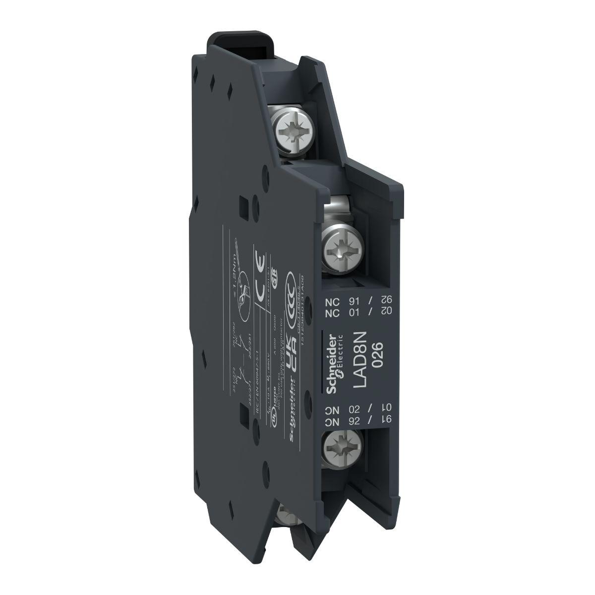 Schneider Electric Auxiliary Contact Block, 2 Contact, 2NC, Front Mount, TeSys LADN