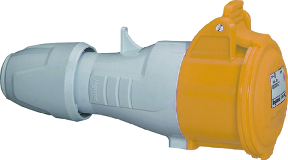 Legrand, P17 Tempra Pro IP44 Yellow Cable Mount 2P + E Industrial Power Socket, Rated At 32A, 110 V