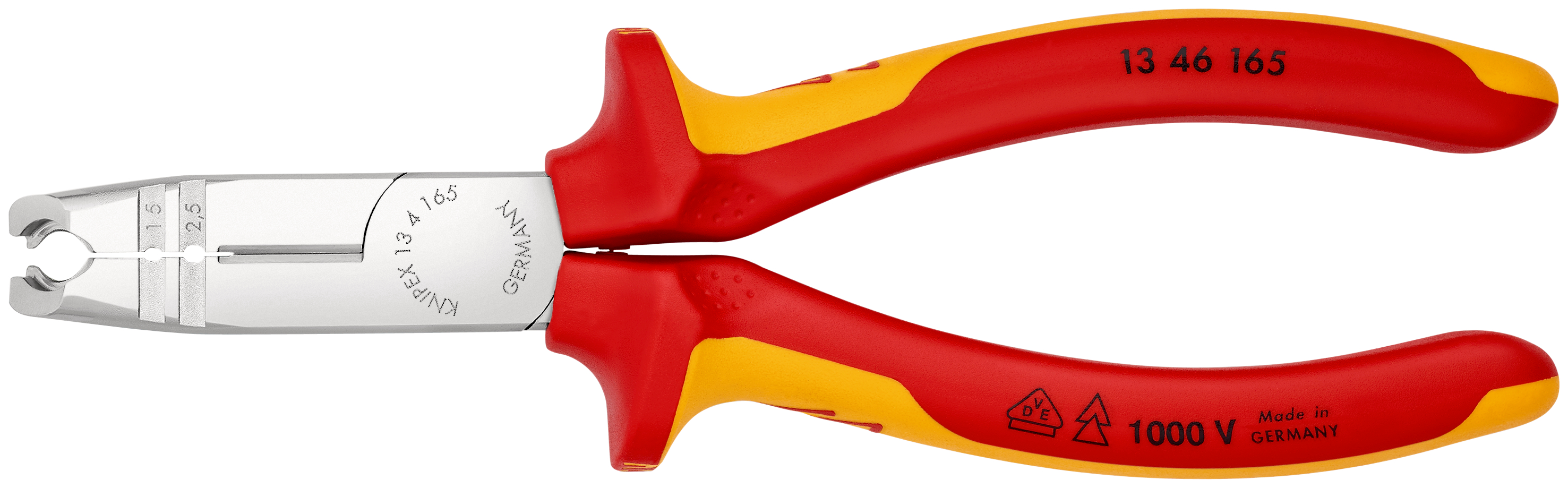 Knipex Stripping and drawing pliers, 165 mm Overall, VDE/1000V