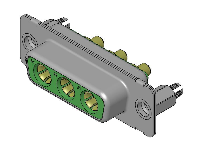 FCT from Molex 173107 3 Way D-sub Connector Socket, 6.86mm Pitch, with 4-40 Screw Locks
