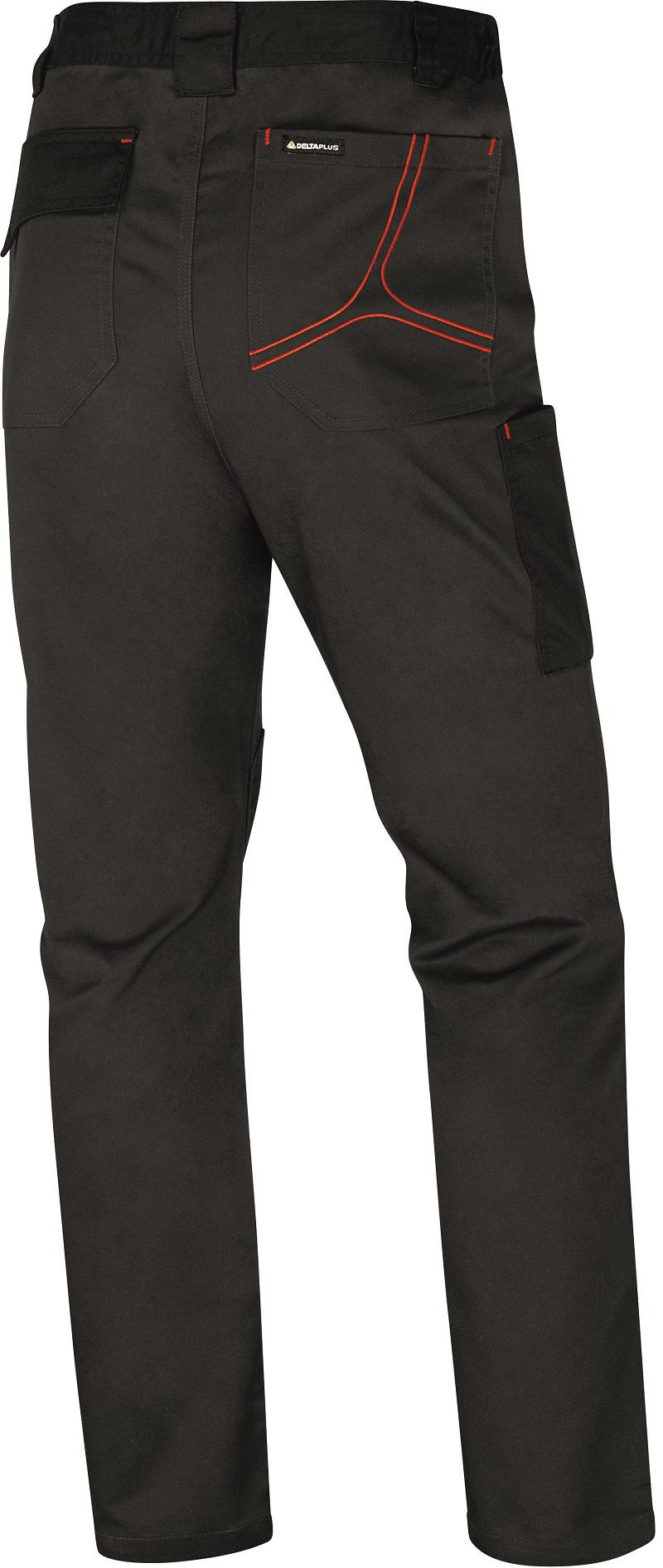 Delta Plus MACH 2 Unisex's Red, Grey Twill, 63% Polyester, 3% Elastane, 34% Cotton, Size M Waist Size 29 to 32 in W