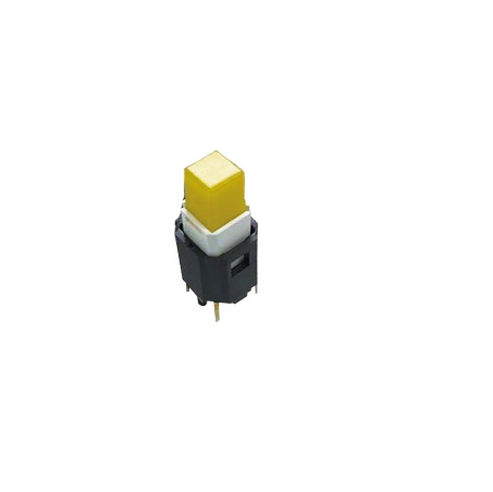 Nidec Components CFPB Series Illuminated Push Button Switch, (On)-Off, PCB, SPDT, Yellow LED, 20V
