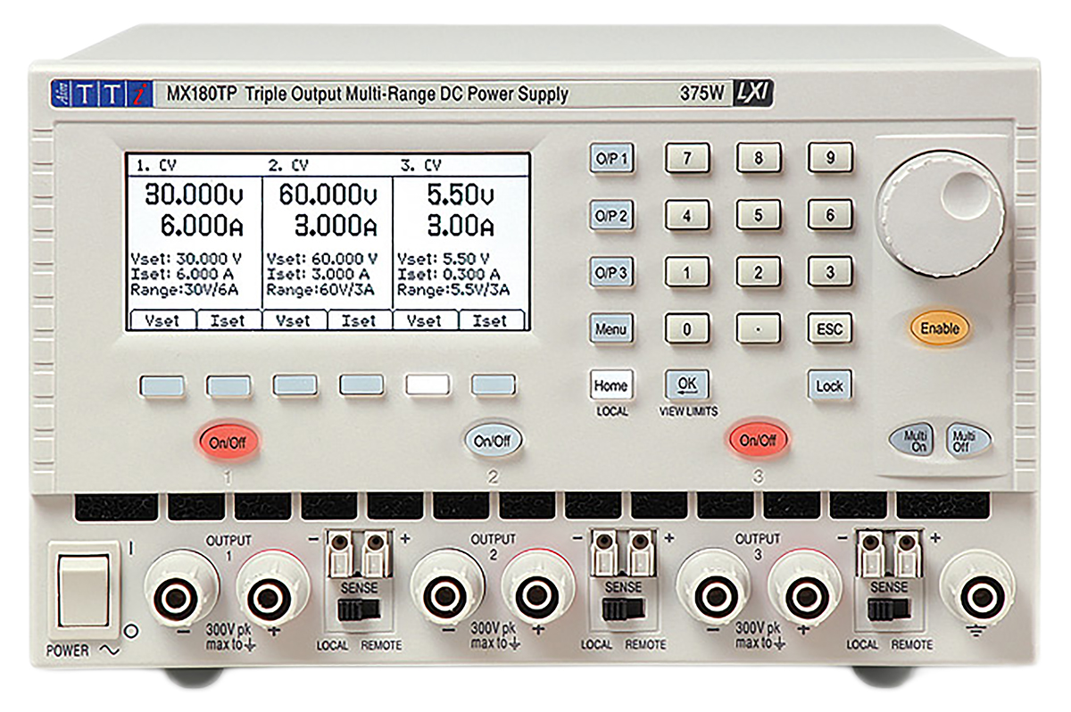 Aim-TTi MX Series Digital Bench Power Supply, 0 → 15V, 0 → 3A, 3-Output, 378W - RS Calibrated