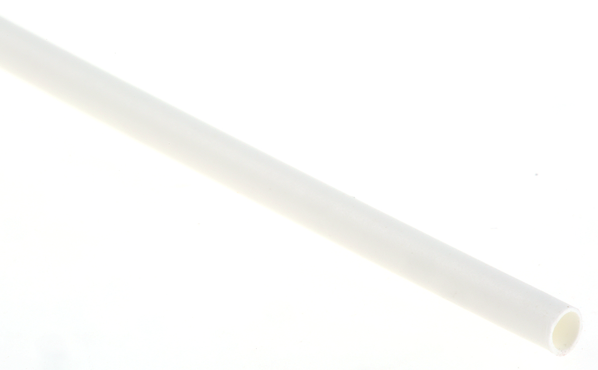 TE Connectivity Heat Shrink Tubing, White 1.6mm Sleeve Dia. x 1.2m Length 2:1 Ratio, RNF-100 Series