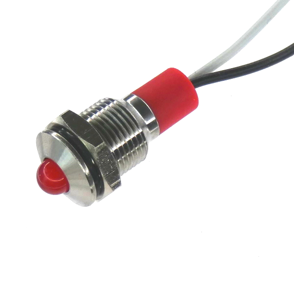 CML Innovative Technologies PL10SL Series Red Panel LED, 240V, 10mm Mounting Hole Size, Lead Wires Termination, IP67