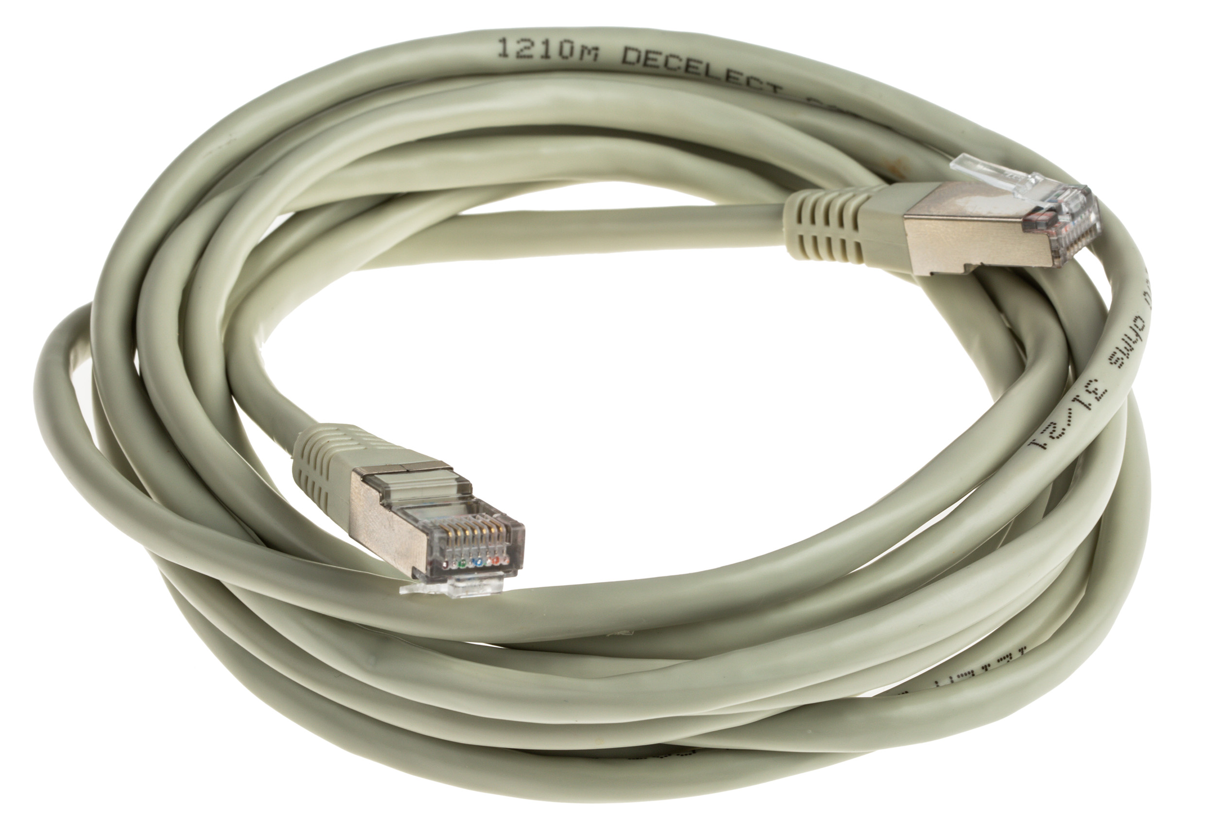 Decelect, 3m Cat5, Grey RJ45 to Male RJ45 Male, F/UTP Shielded, Terminated PVC Sheath