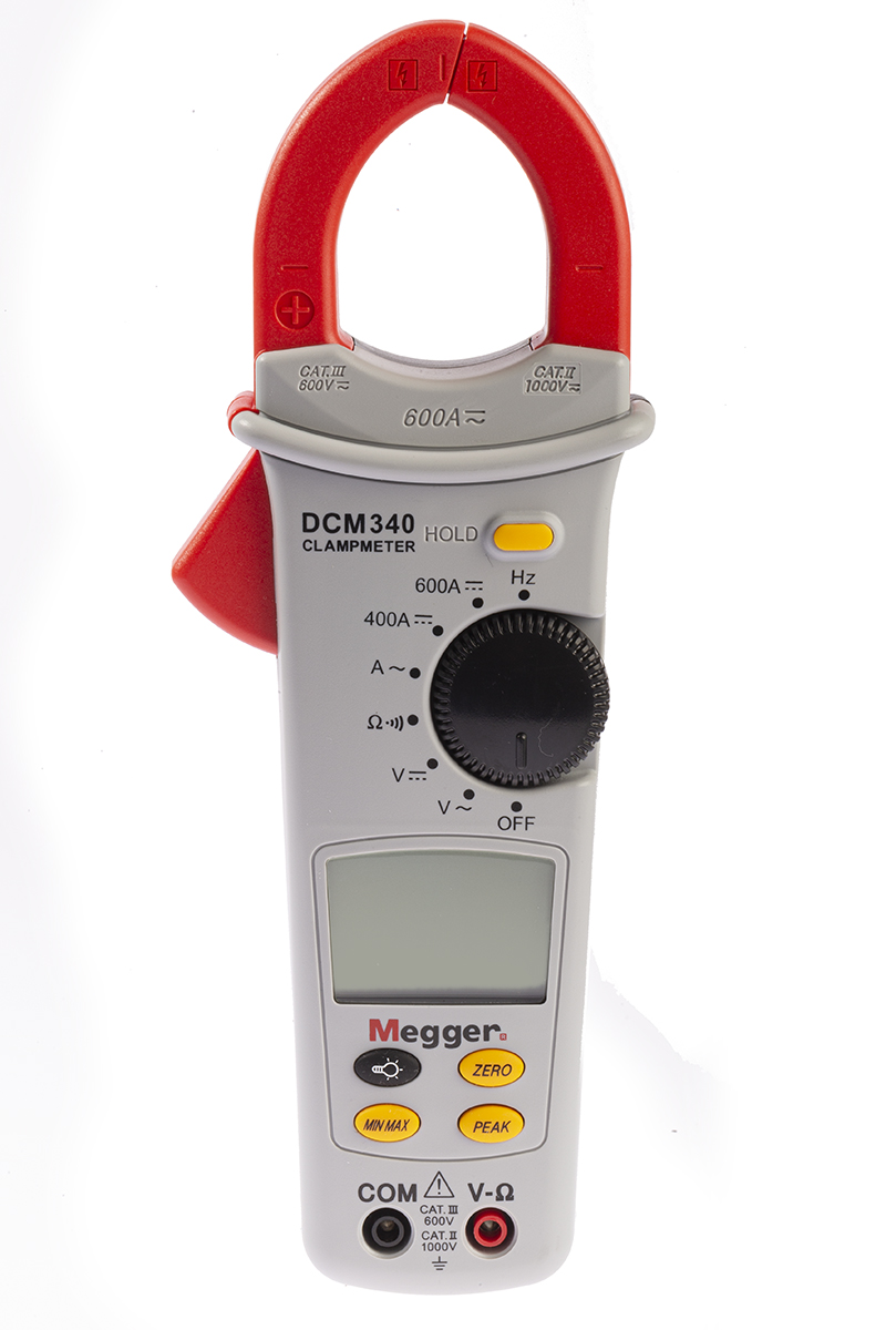 Megger DCM340 Clamp Meter, 600A dc, Max Current 600A ac CAT III 600V