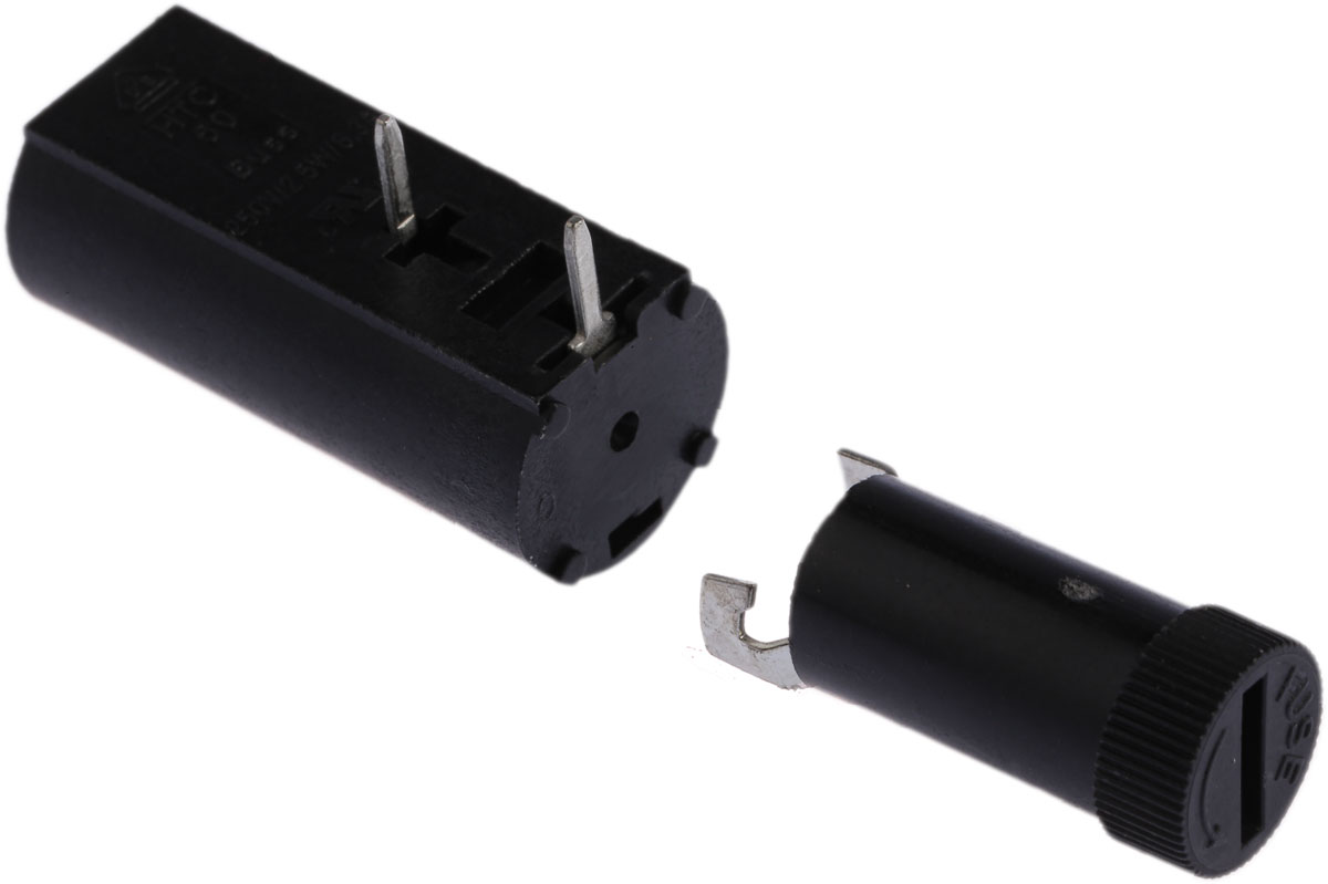 Eaton 6.3A PCB Mount Fuse Holder for 5 x 20mm Fuse, 1P, 250V