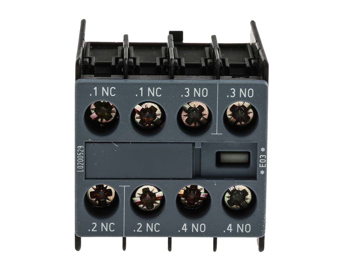Siemens Auxiliary Contact, 4 Contact, 2NC + 2NO, Snap-On, Sirius Innovation 3RH2