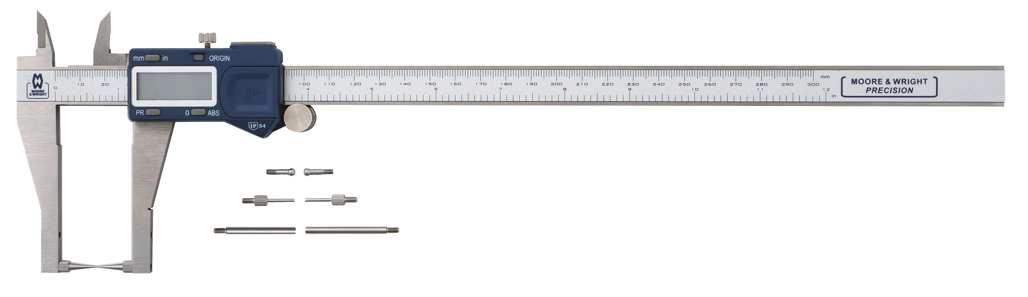 Moore & Wright 300mm Digital Caliper Caliper 0.01 Resolution, Imperial, Metric