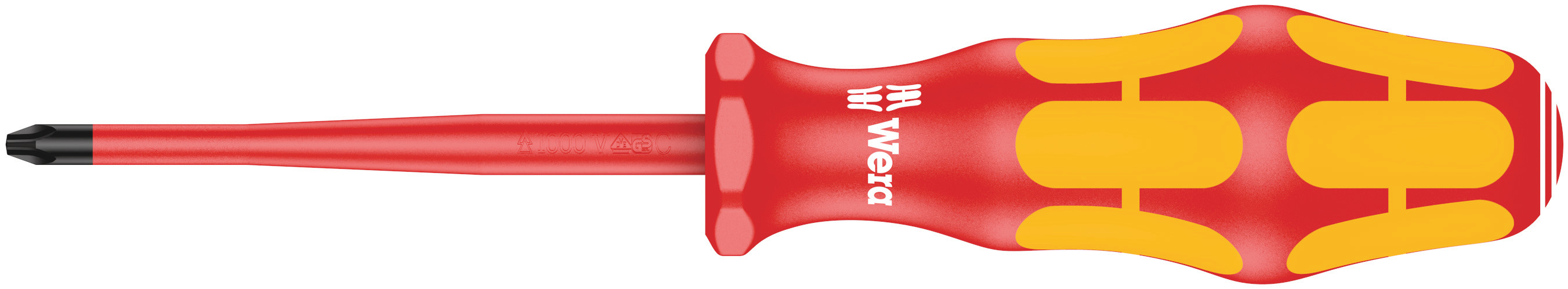 Wera Phillips Insulated Screwdriver, PH1 Tip, 80 mm Blade, VDE/1000V, 178 mm Overall