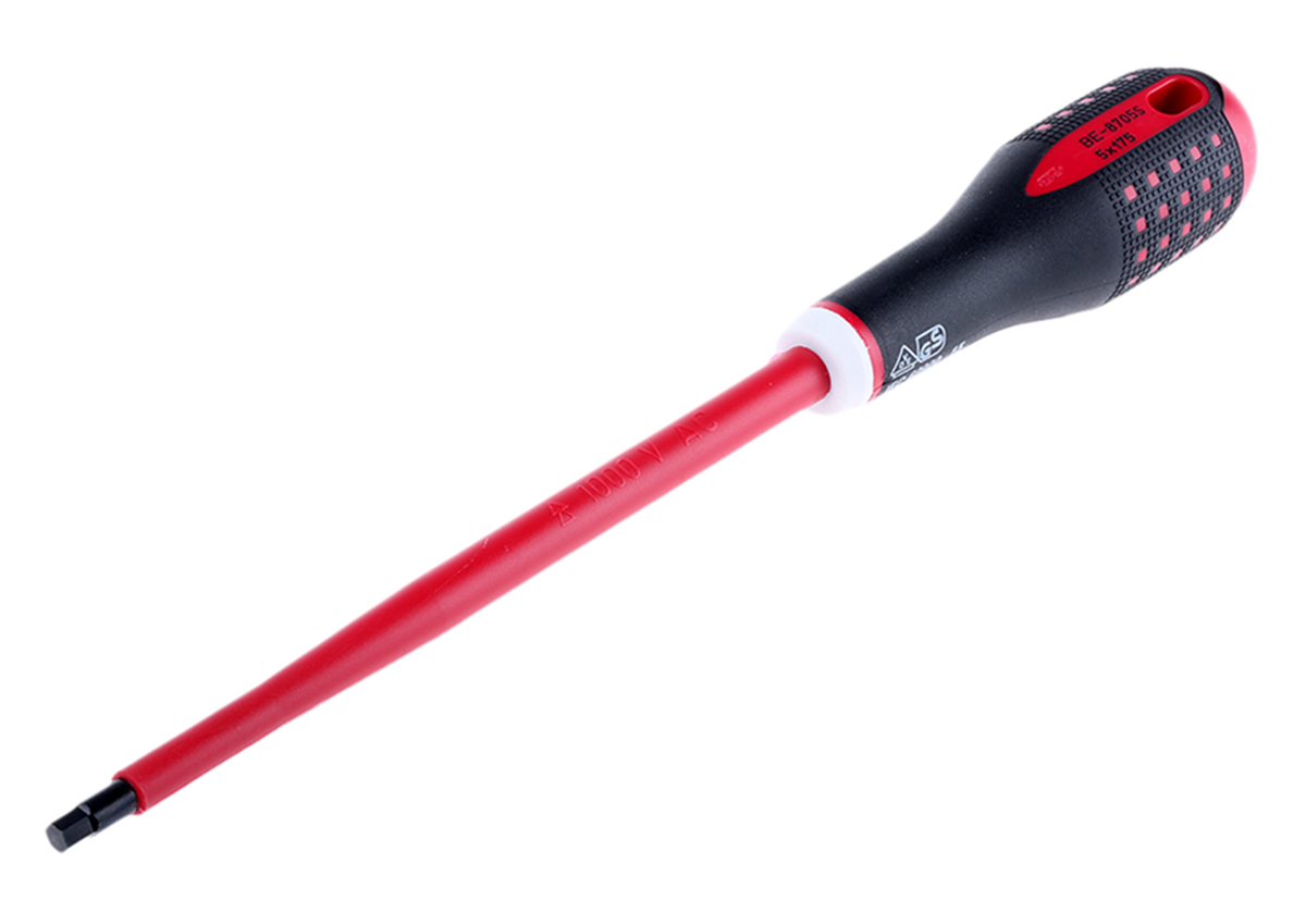 Bahco Hexagon  Screwdriver, 5 mm Tip, 175 mm Blade, VDE/1000V, 297 mm Overall