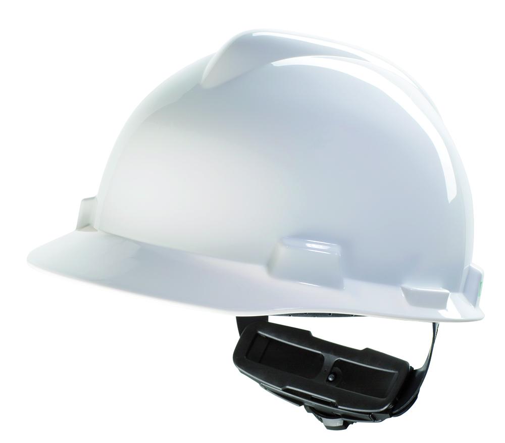 MSA Safety V-Gard White Safety Helmet, Adjustable