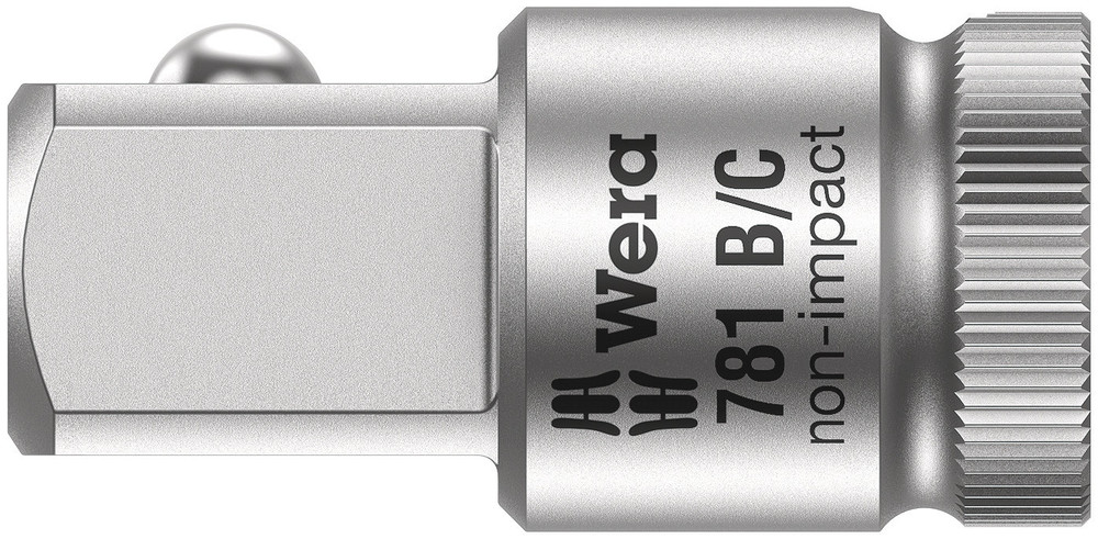Wera 3/8 in Square Socket Adapter, 27 mm Overall