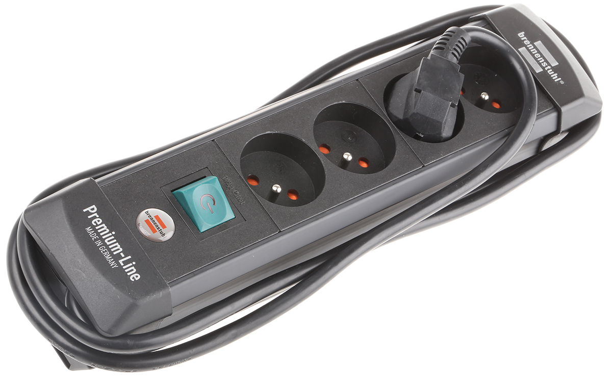 brennenstuhl 1.8m 4 Socket Type E - French Extension Lead, 230 V, IP20