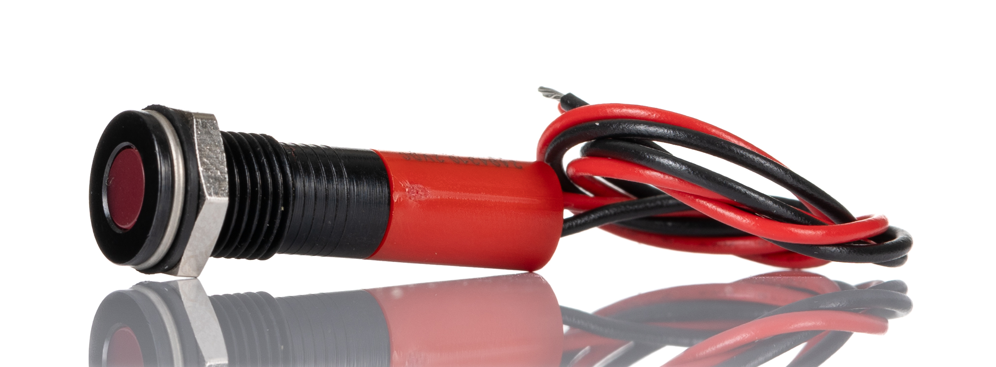 RS PRO Red Panel Mount Indicator, 2V dc, 8mm Mounting Hole Size, Lead Wires Termination, IP67