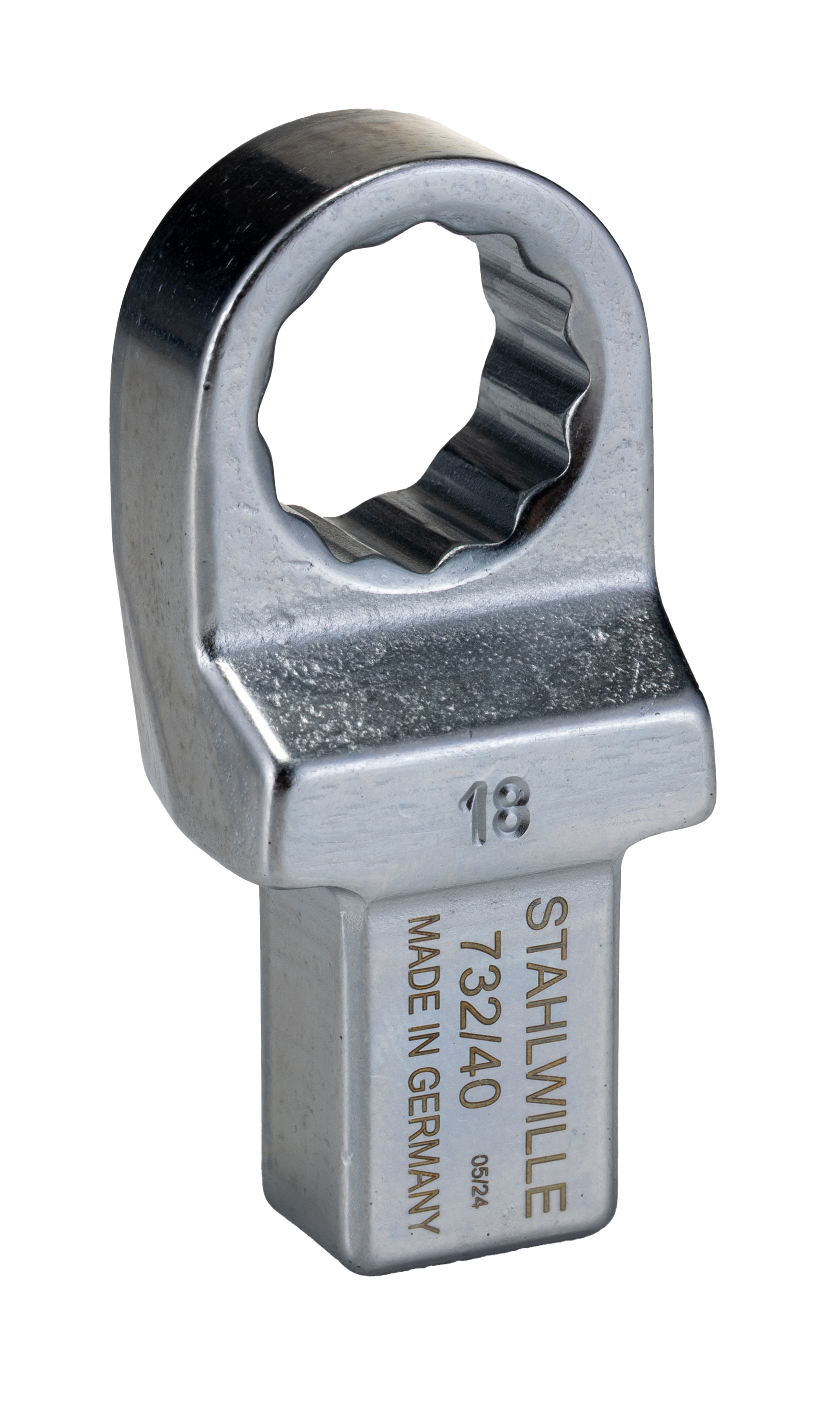 STAHLWILLE 732/40 Series Crow Ring Insertion Ring Spanner, 30.5 mm, 14 x 18mm Insert, Chrome Plated Finish