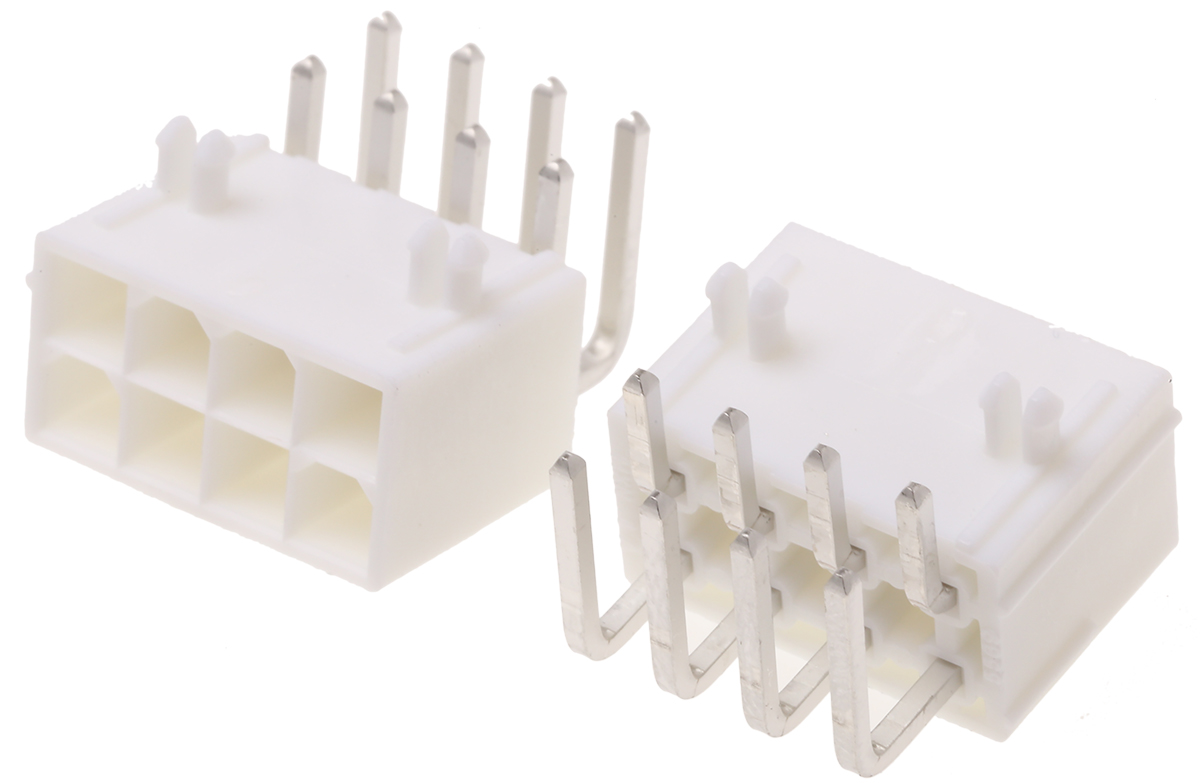 Molex, Mini-Fit Jr Male Connector Housing, 4.2mm Pitch, 8 Way, 2 Row Right Angle
