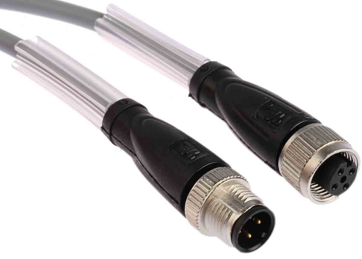 Pepperl + Fuchs Female 4 way M12 to Male 4 way M12 Sensor Actuator Cable, 2 m