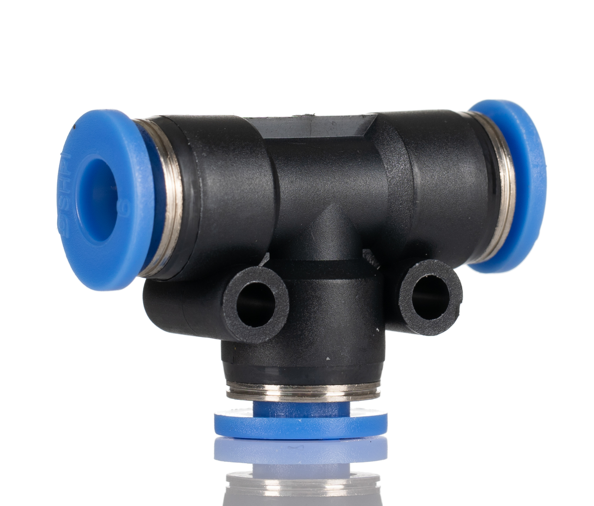 RS PRO Tee Tube-to-Tube Adaptor Push In 8 mm, Push In 8 mm to Push In 8 mm, Tube-to-Tube Connection Style