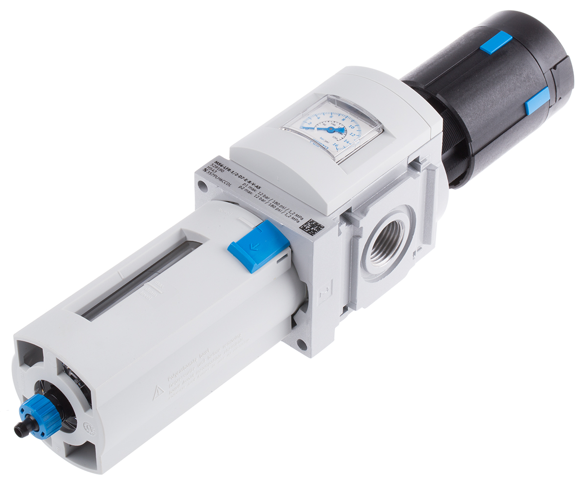 Festo MS6-LFR Polycarbonate Filter Regulator, 40μm, G 1/2, Automatic, 12 bar, 529190