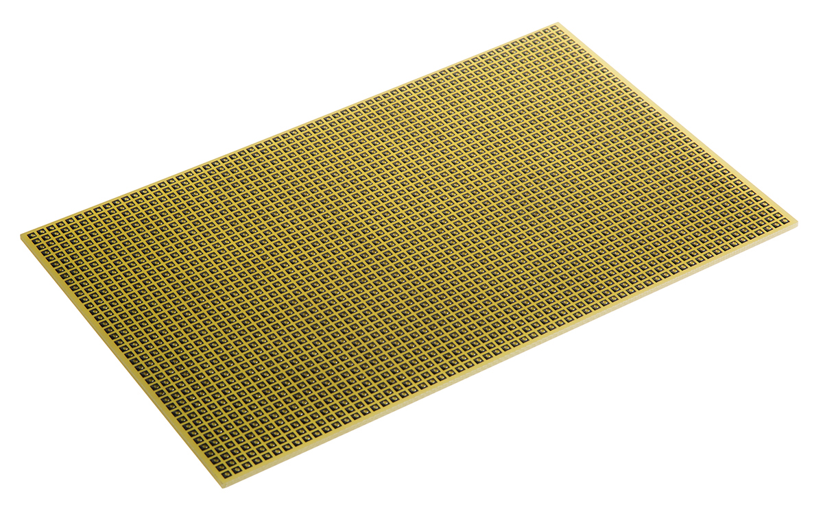 CIF Single Sided Matrix Board FR4 1mm Holes, 2.54 x 2.54mm Pitch, 160 x 100 x 1.6mm