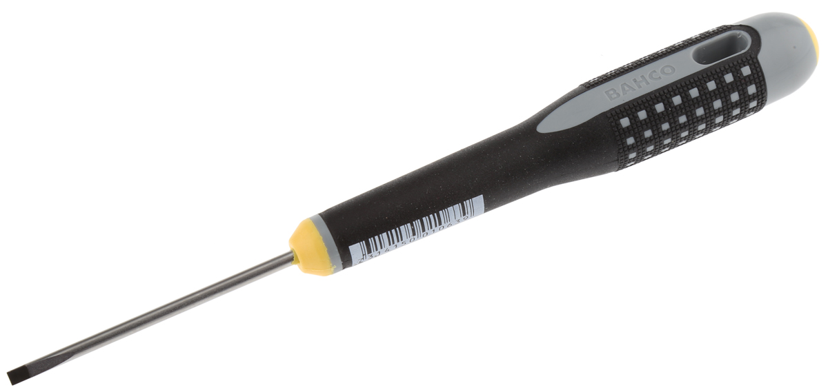 Bahco Slotted  Screwdriver, 3 x 0.5 mm Tip, 60 mm Blade, 163 mm Overall