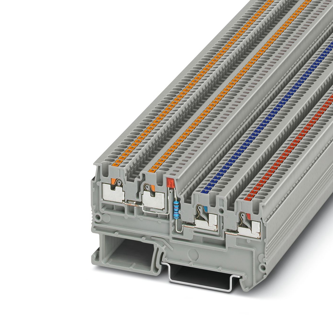 Phoenix Contact 3244423 PTIO 1.5/S/3-LED 24 RD Series Grey, 1.5mm², Triple-Level, Push In Termination