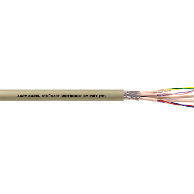 Lapp UNITRONIC CY PiDY Control Cable, 4 Cores 0.25 mm² 24 AWG, 100 m, Screened Stranded, Grey Polyvinyl Chloride Sheath