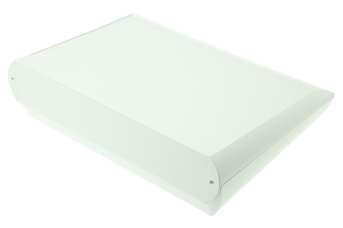 OKW Comtec Series White ABS Desktop Enclosure, Sloped Front, 290 x 200 x 76mm