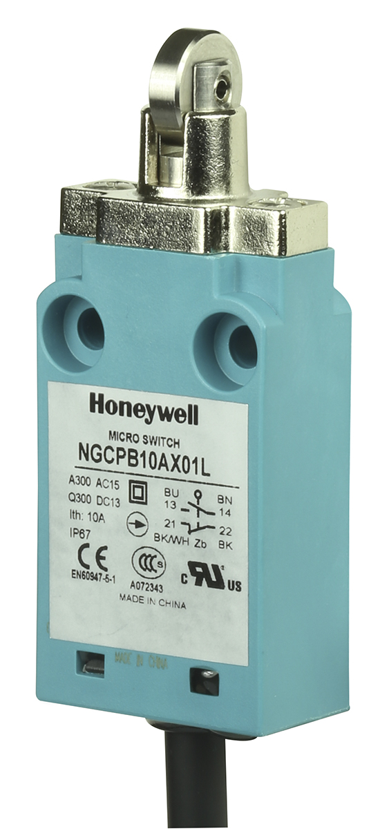 Honeywell NGC Series Roller Plunger Limit Switch, NO/NC, IP67, SPDT, Plastic Housing, 240V ac Max, 6A Max