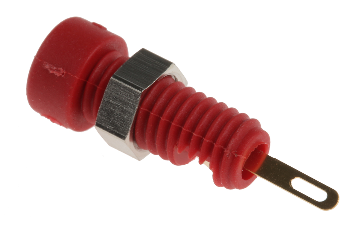 Hirschmann Test & Measurement Red Female Banana Plug - Solder, 60V dc