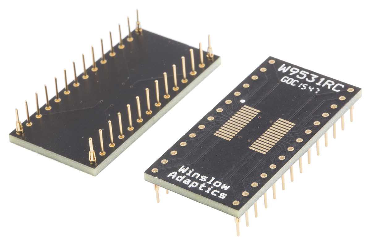 Winslow Straight Through Hole Mount 0.65 mm, 2.54 mm Pitch IC Socket Adapter, SSOP 28 to DIP 28