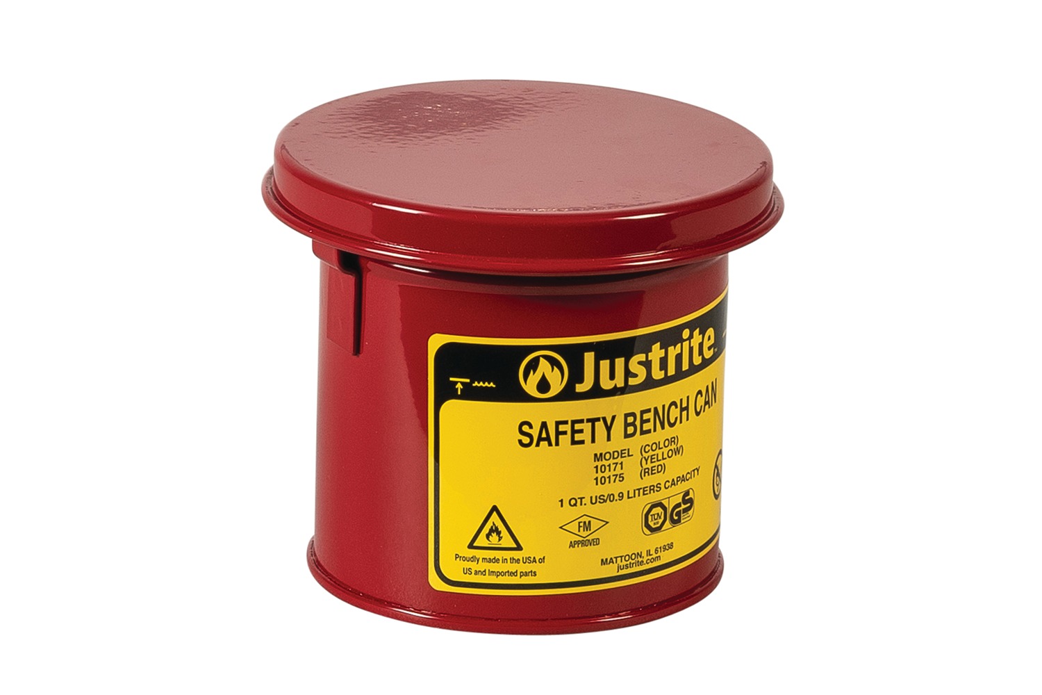 Justrite Steel Safety Bench Can, 4L