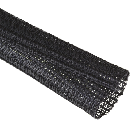 Alpha Wire Braided PET Black Cable Sleeve, 25.4mm Diameter, 15m Length, FIT Wire Management Series