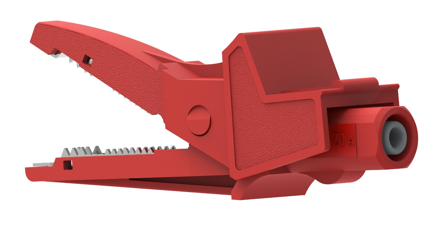 Electro PJP Alligator Clip, Nickel-Plated Steel Contact, 20A, Red