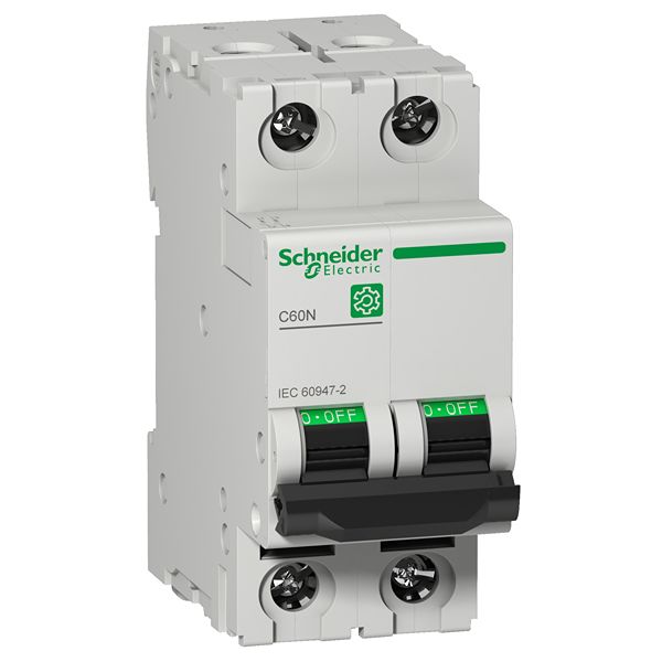 Schneider Electric Multi9 M9F1 MCB, 2P, 16A Curve B, 440V AC, 125V DC, 6 kA Breaking Capacity
