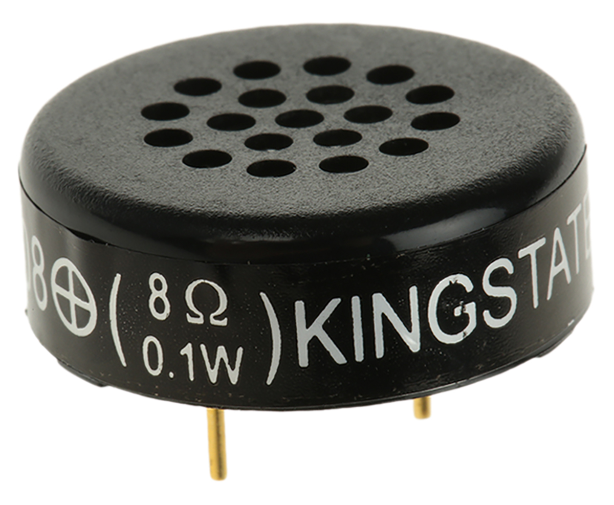 RS PRO 8Ω 0.1W Miniature Speaker 23mm Dia. , 3.3mm Lead Length, 23 (Dia.) x 8.4mm