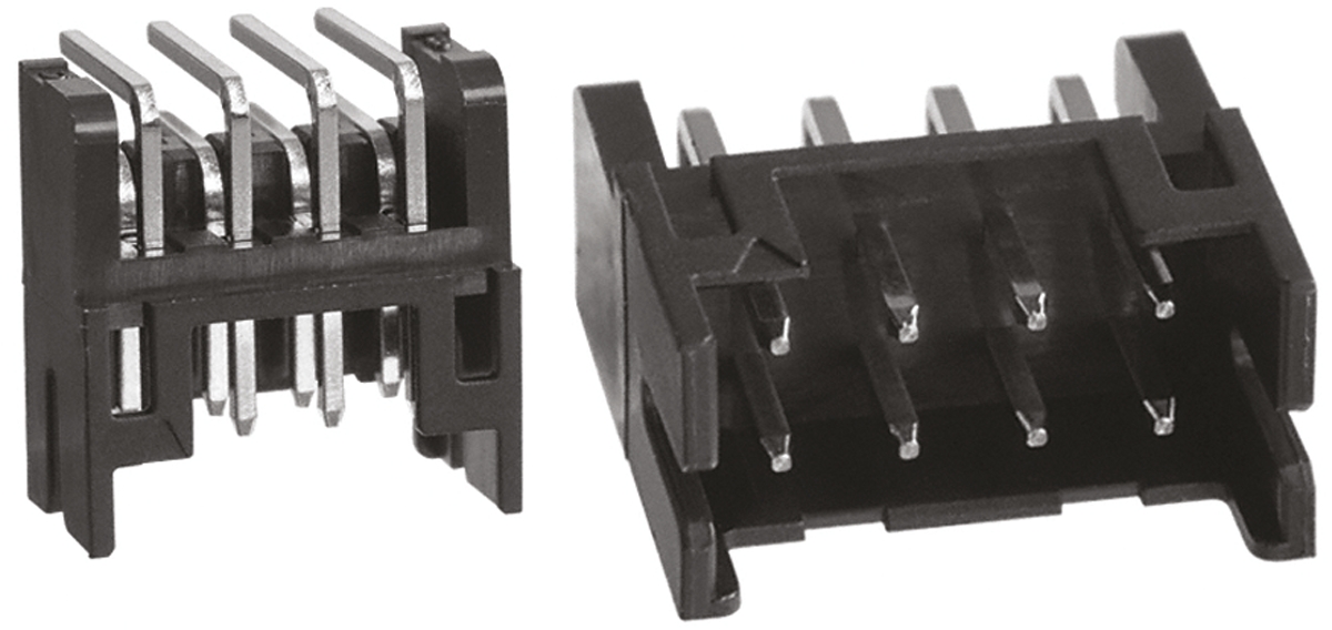 Hirose DF11 Series Right Angle Through Hole PCB Header, 8 Contact(s), 2 mm Pitch, 2 Row, Shrouded