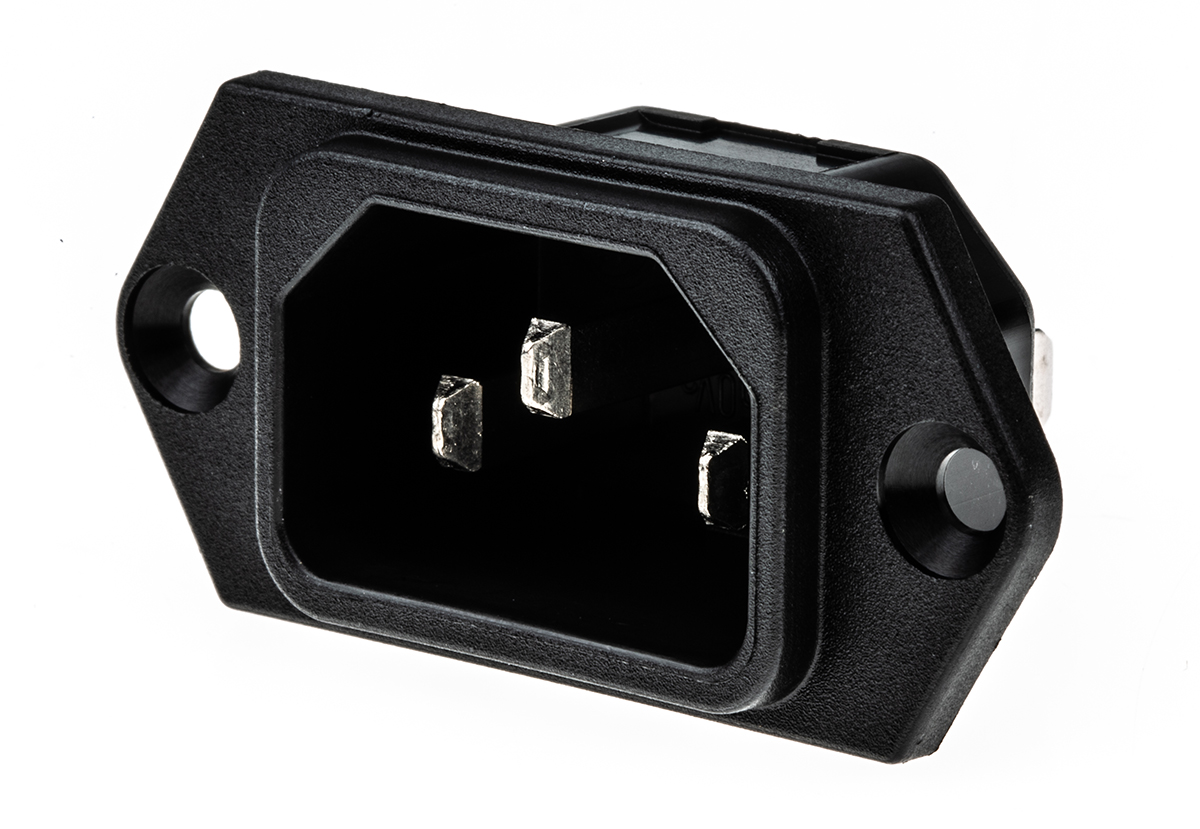 Schurter C14 Panel Mount IEC Connector Male, 15A, 250 V