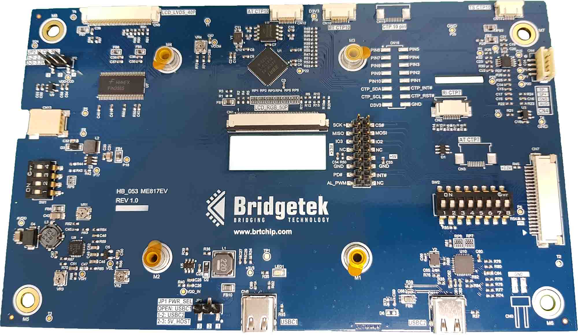 Bridgetek ME817EV, Customer BT817 Evaluation Board With BT817 Gen4 EVE IC for LVDS Displays, RGB Displays