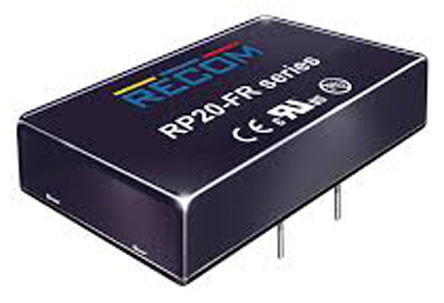 Recom RP20-FR DC-DC Converter, 12V dc/ 1.67A Output, 43 → 160 V dc Input, 20W, Through Hole, +101°C Max Temp