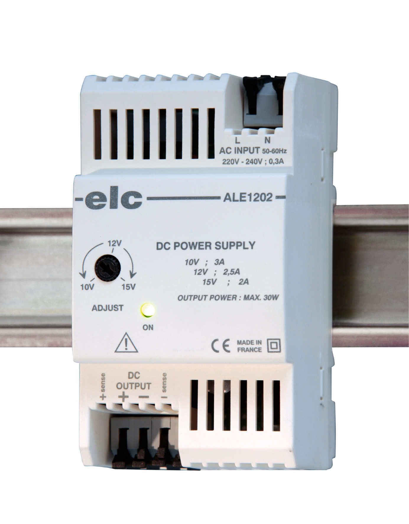 ELC ALE Switched Mode DIN Rail Power Supply, 230V ac ac Input, 12V dc dc Output, 2.5A Output, 30W