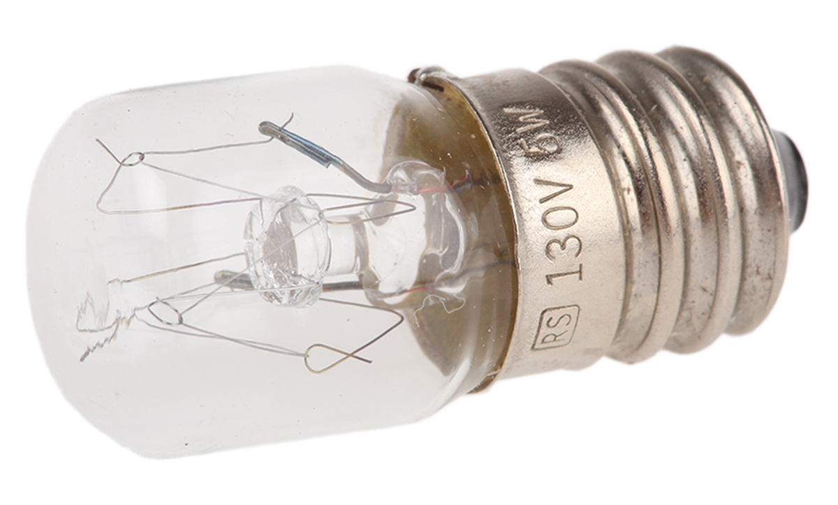 RS PRO E14 Indicator Light, Clear, 130 V, 38 mA, 2000h