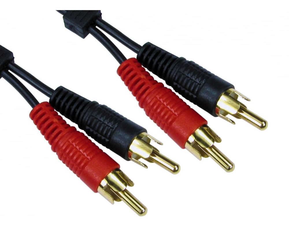 RS PRO Male RCA x 2 to Male RCA x 2 RCA Cable, Black, 3m