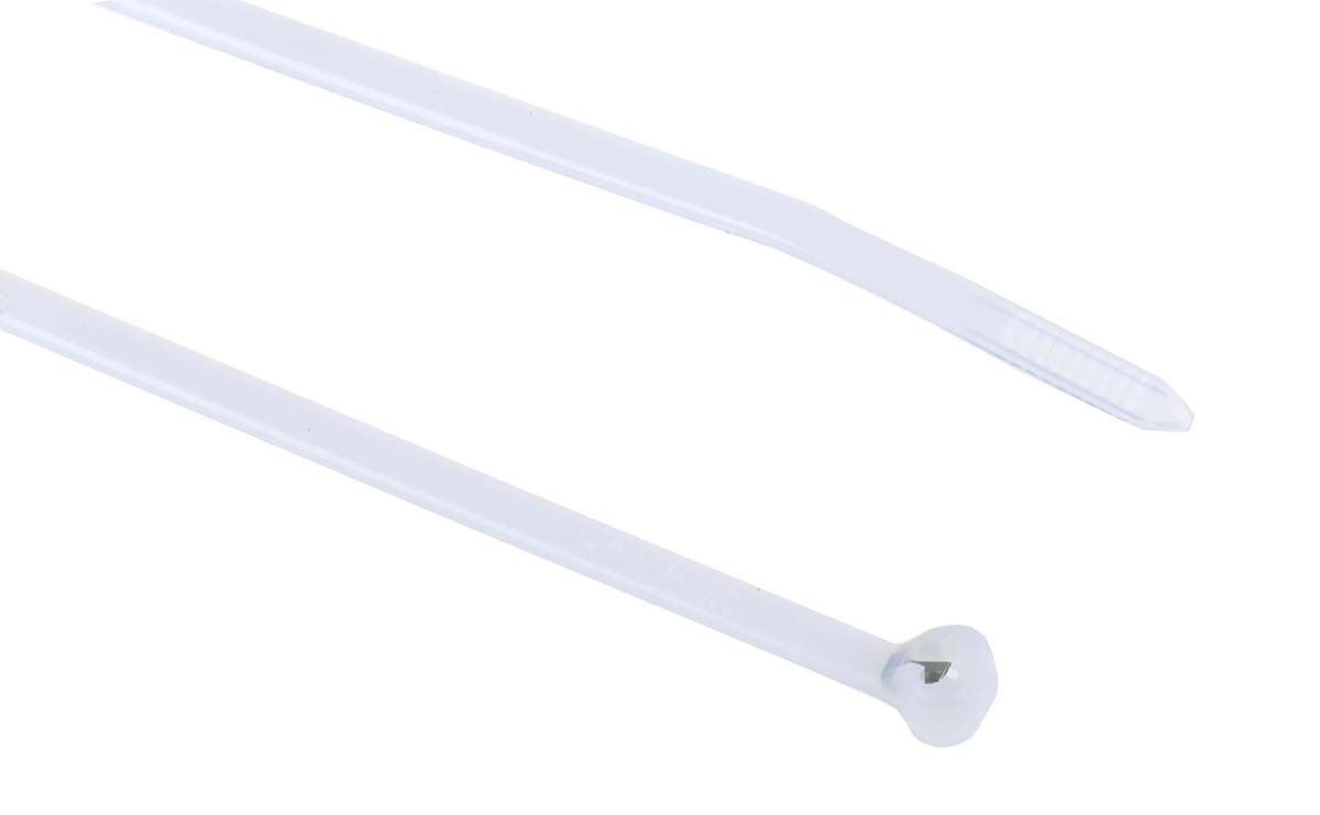 Thomas & Betts Cable Ties, 281.94mm x 3.56 mm, Natural Nylon, Pk-100