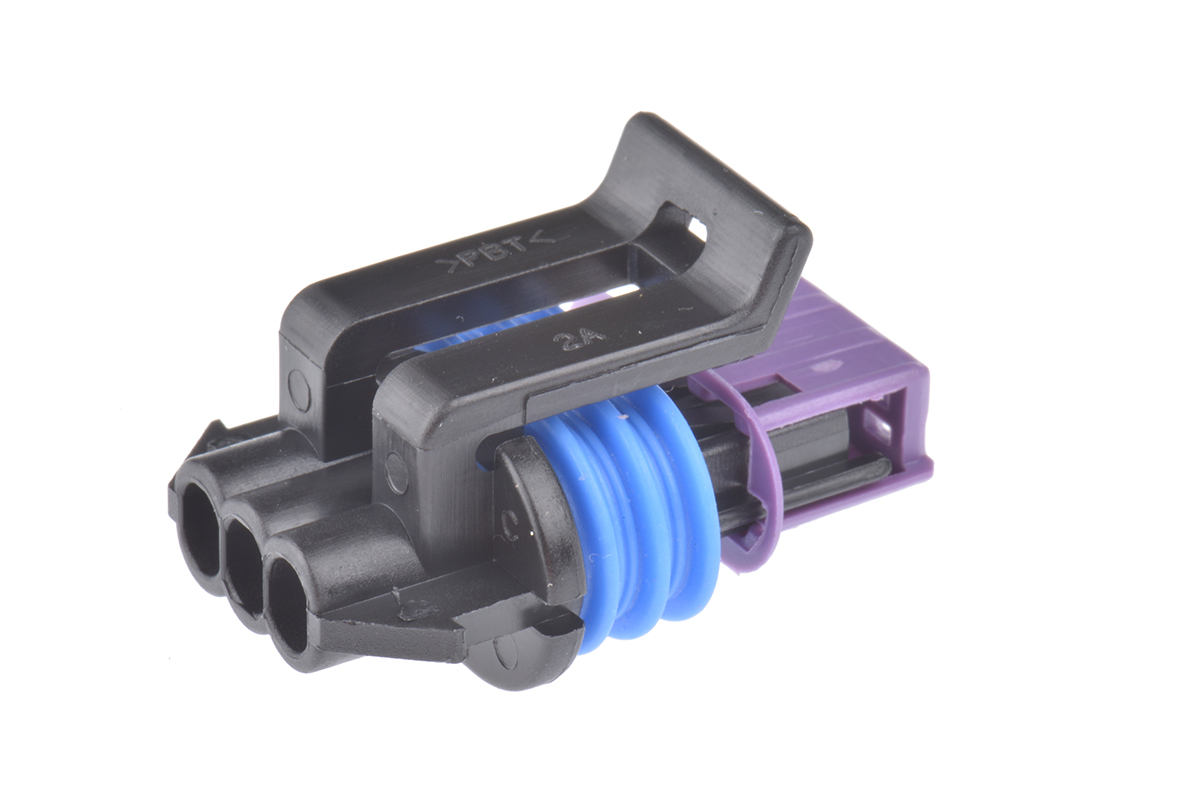 Delphi, GT 150 Automotive Connector Socket Black Cable Mount 3 Way, Crimp Termination 15491547